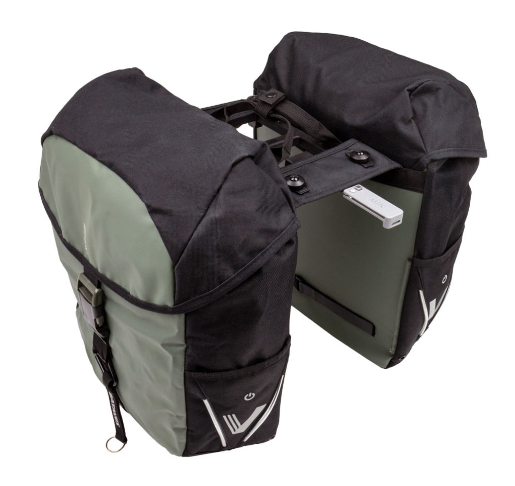 Dubbele-Fietstas-XLC-V-Light-Active-MIK-BA-S108-Groen-Zwart-34L Dubbele-Fietstas-XLC-V-Light-Active-MIK-BA-S108-Groen-Zwart-34L